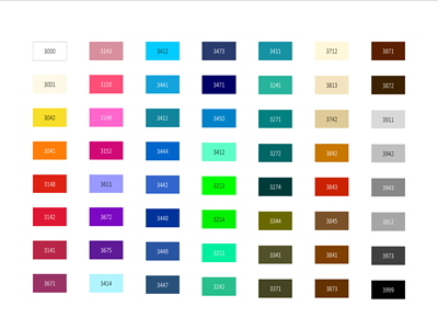 Polypropylene Color Card